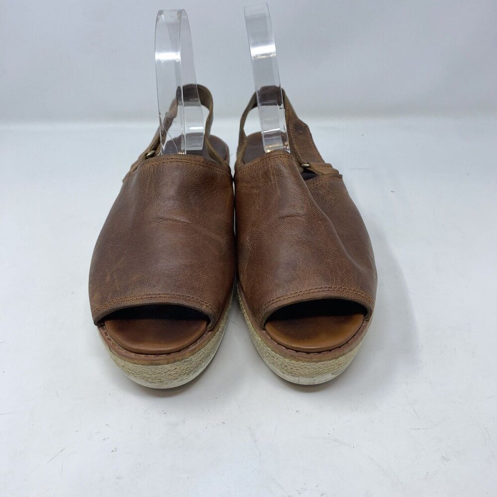 Timberland Womens Emerson Point Peep Toe Platform Sandal Size 8 Brown Leather - Picture 3 of 14